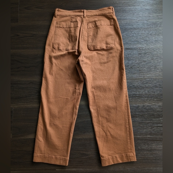 Everlane Straight Leg Crop Utility Pants Burnt Orange Cognac Size 10 - Picture 6 of 7